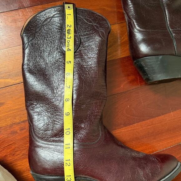 Ammons Custom Handmade Men’s Cowboy Boots 9 Crinkle Shiny Leather main image 11
